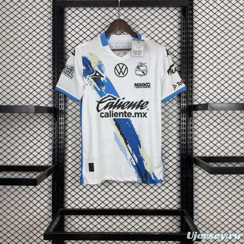 Player Version 25/26 Club Puebla White with Blue Home Jersey