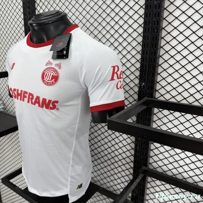 Player Version 26/27 Deportivo Toluca FC New Balance Away White Red Jersey