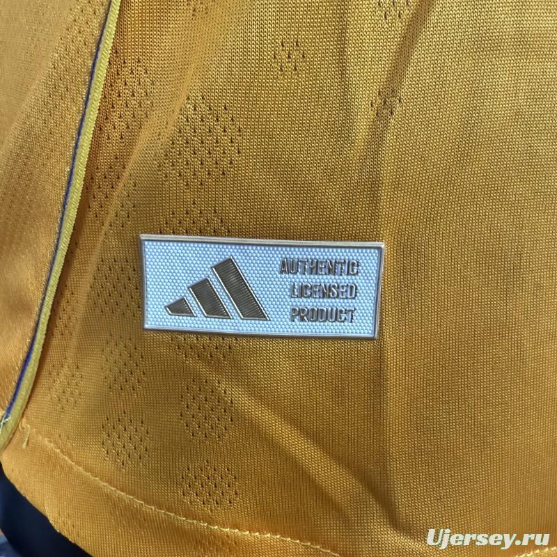 Player Version 25/26 Tigres UANL Gold with Blue Chest Band, 65th Anniversary Badge & Sportiumbet Jersey