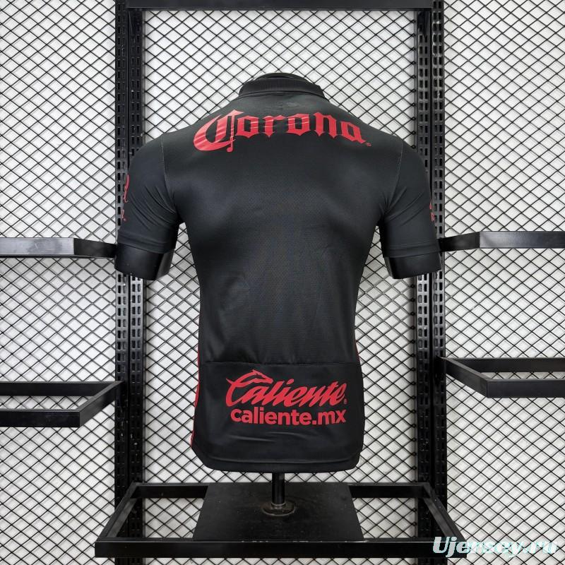 Player Version 25/26 Deportivo Toluca FC Black Jersey with Polo Collar