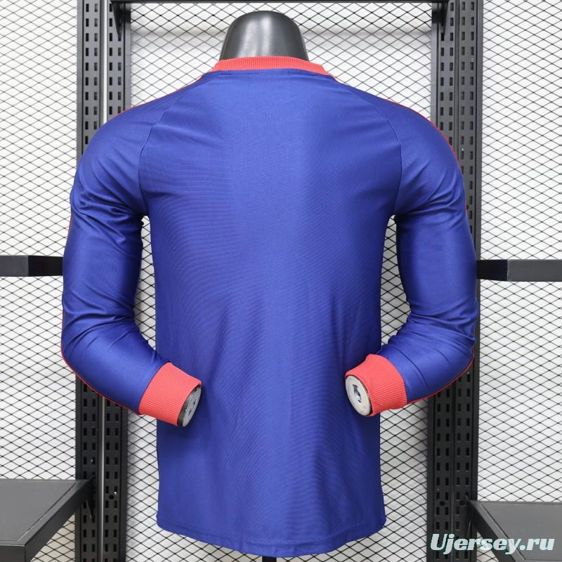 Player Version 26/27 Newcastle United Blue 1990 Vintage Remake  Long Sleeve Away Jersey