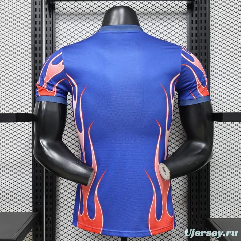 Player Version 2026 Japan Blue with Red Flame Graphic Home Special Edition Jersey