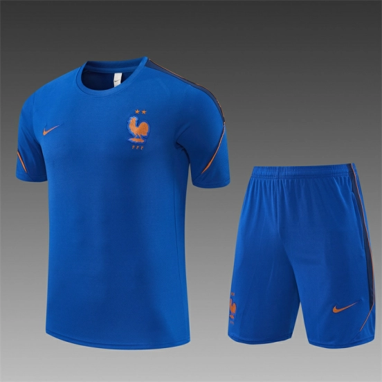 2026 France Blue & Orange Short Sleeve+Soccer Shorts