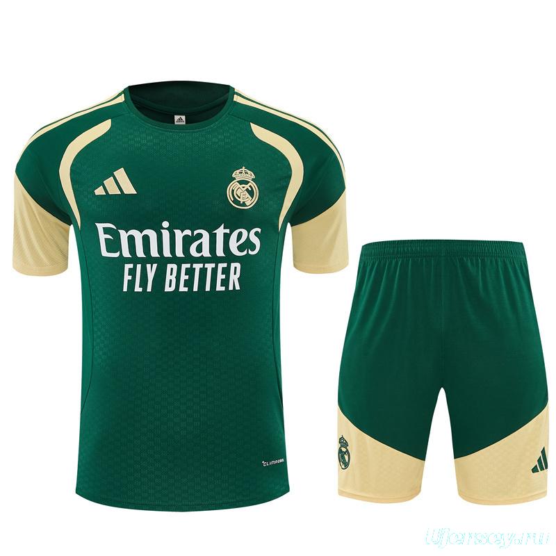 2026 Real Madrid Green & Cream  Short Sleeve+Soccer Shorts
