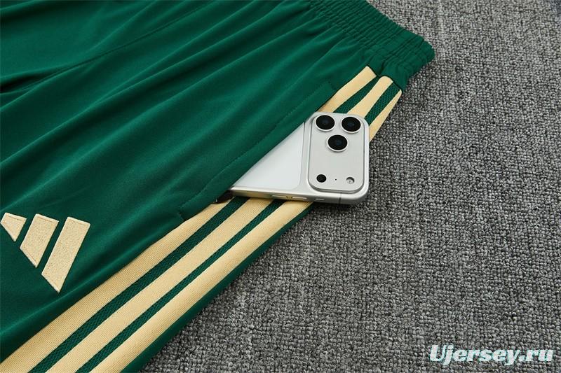 2026 Real Madrid Dark Green Camouflage  Half Zipper Jacket Tracksuit + Long Pants (Adidas)