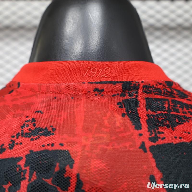 Player Version 2026 Canada National Team Red with Black Grunge Print Home Jersey