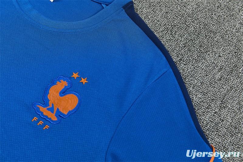 2026 France Blue & Orange Short Sleeve+Soccer Shorts