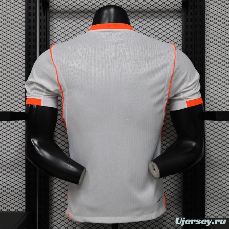 Player Version 2026 Netherlands  White with Orange  Away Jersey