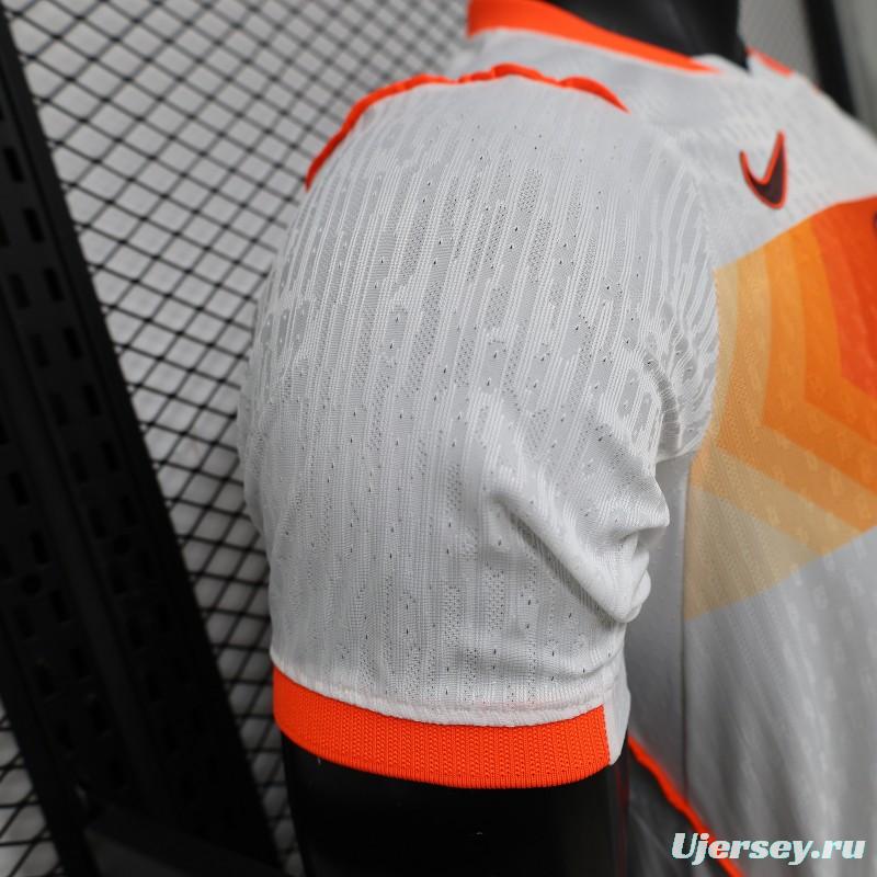 Player Version 2026 Netherlands  White with Orange  Away Jersey