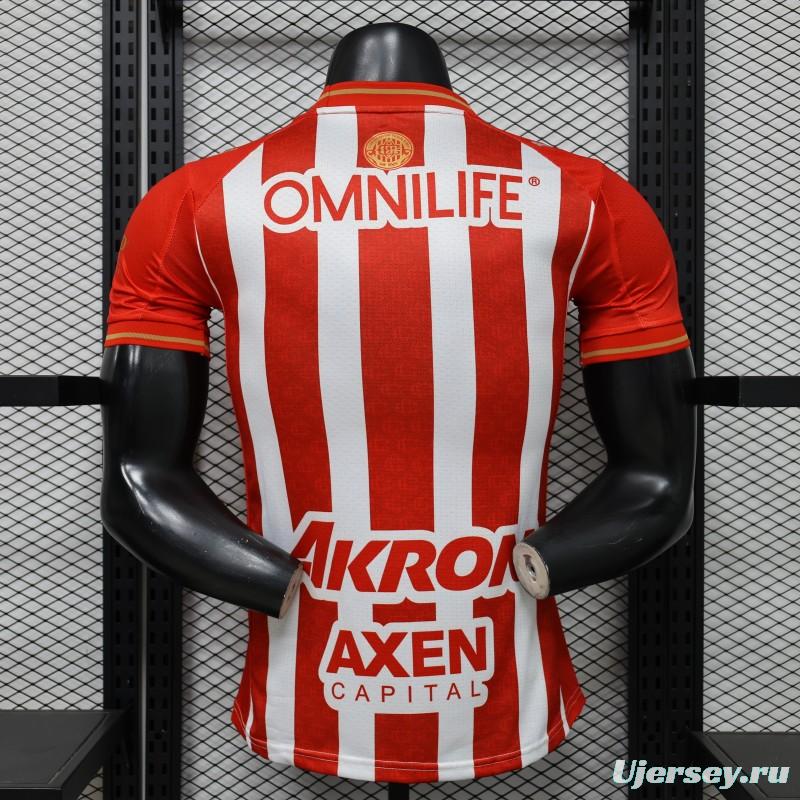 Player Version 26/27 Chivas de Guadalajara Red & White Stripes Home Jersey