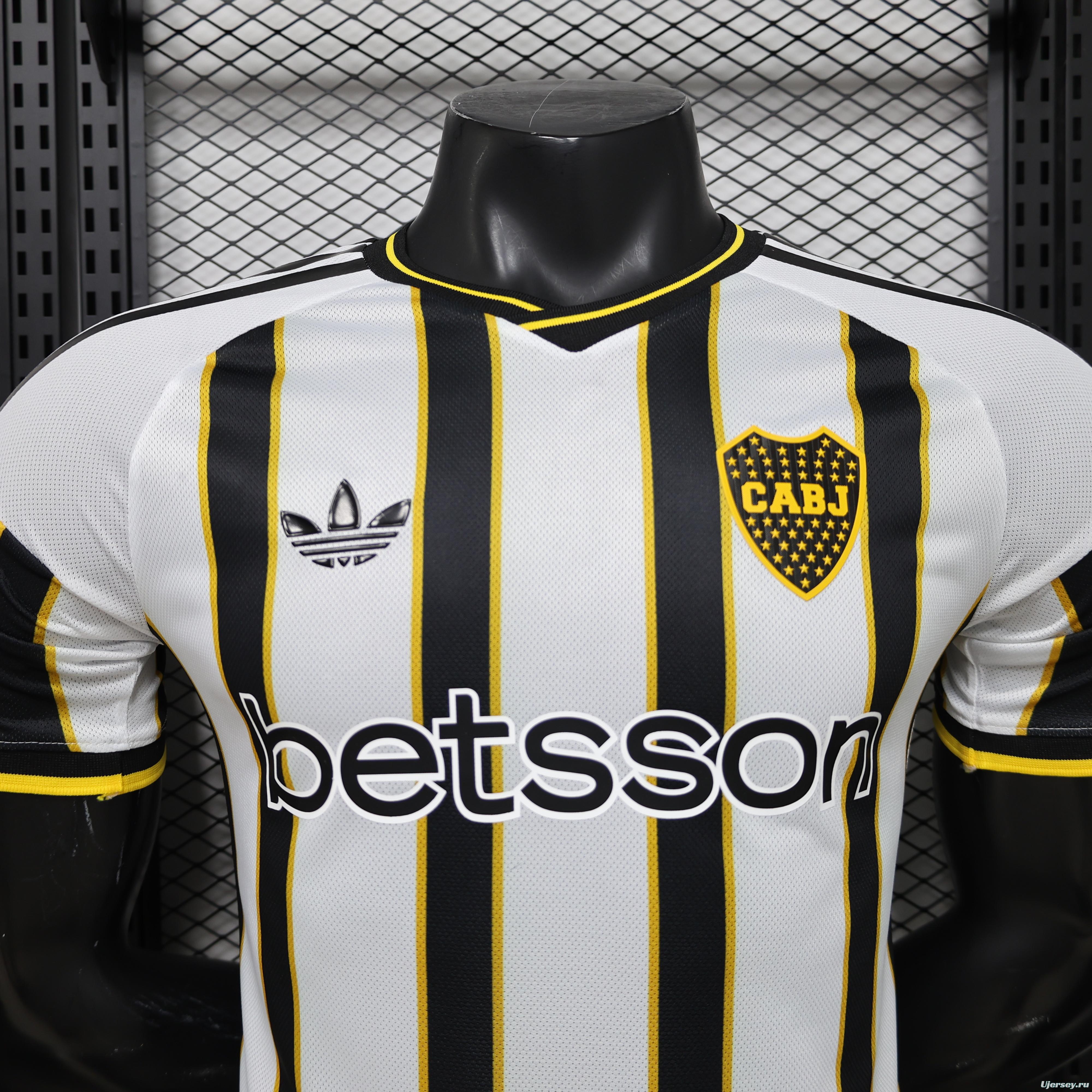 Player Version 25/26 Boca Juniors Away White & Black Vertical Stripes  Special Edition Jersey