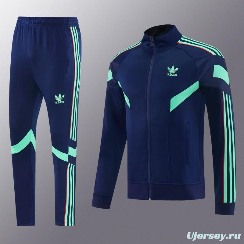 2026/27 Adidas Originals Navy Blue Full Zipper Jacket Tracksuit + Long Pants
