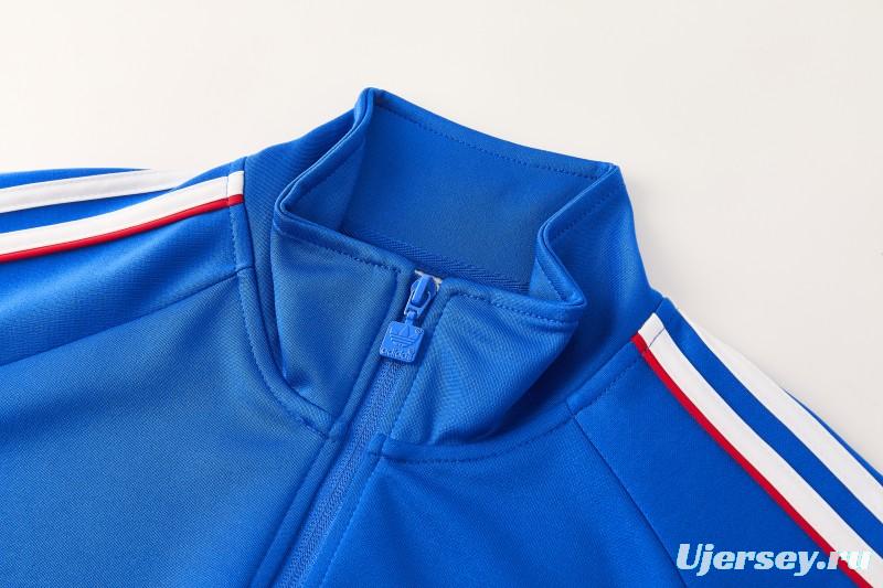 2026/27 Adidas Originals Blue Full Zipper Jacket Tracksuit + Long Pants