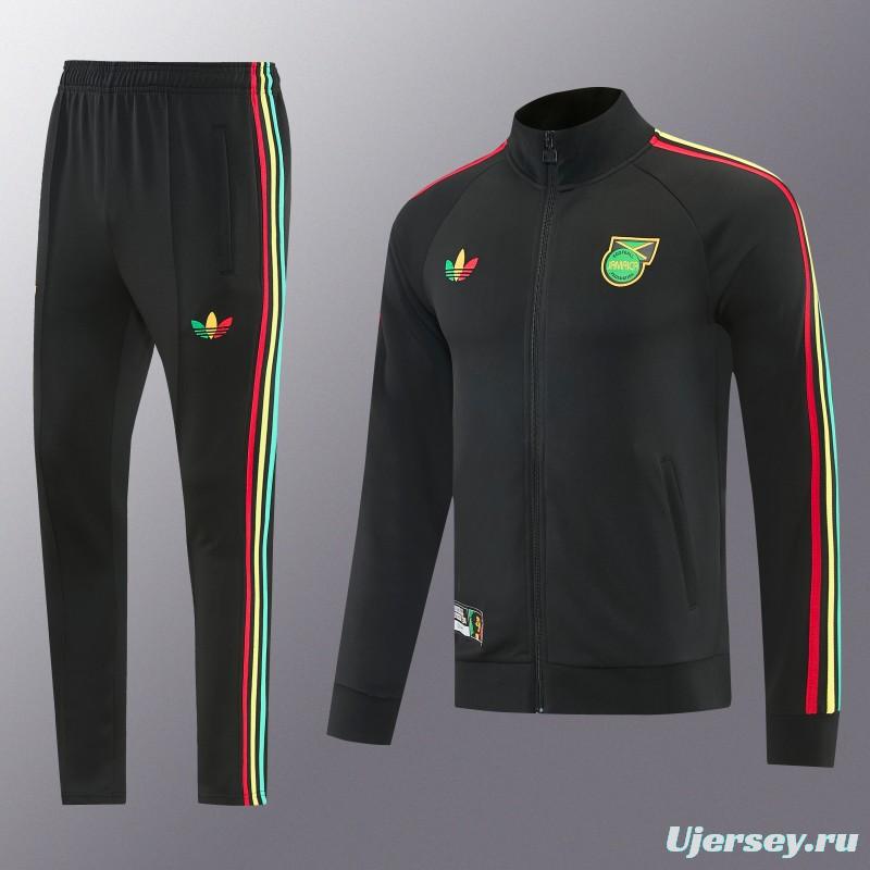 2026/27 Jamaica  Black  Full Zipper Jacket Tracksuit + Long Pants