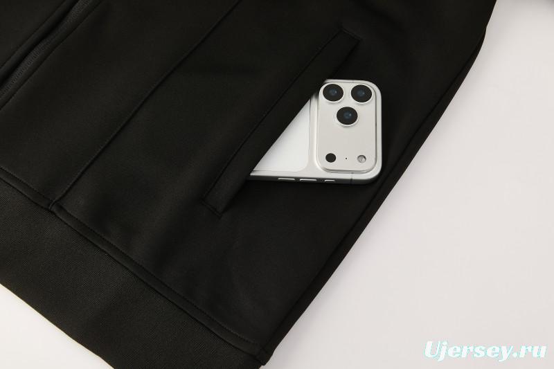 2026/27 Adidas Originals Black & Royal Blue Full Zipper Jacket Tracksuit + Long Pants