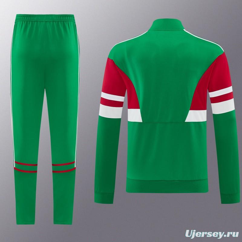 2026/27 Mexico  Green & Red Retro Full Zipper Jacket Tracksuit + Long Pants (Adidas Originals)