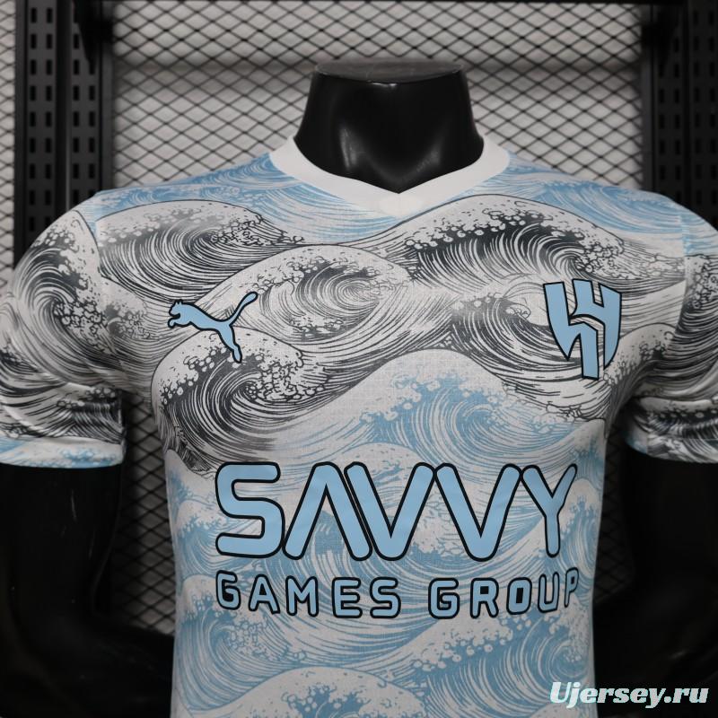 Player Version 26/27 Al-Hilal SFC White & Blue Hokusai Wave Print Special Edition Away Jersey