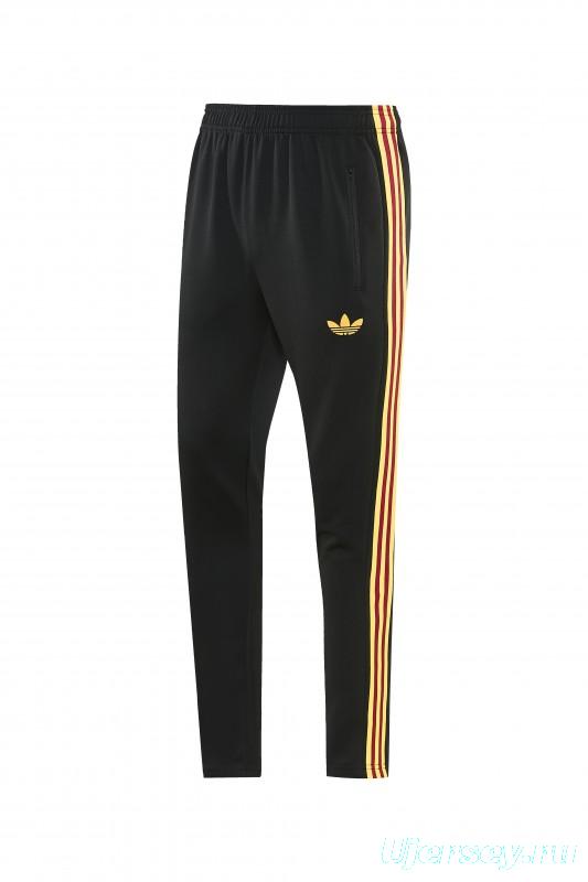 2026/27 AS Roma Burgundy & Gold Full Zipper Jacket Tracksuit +Black  Long Pants