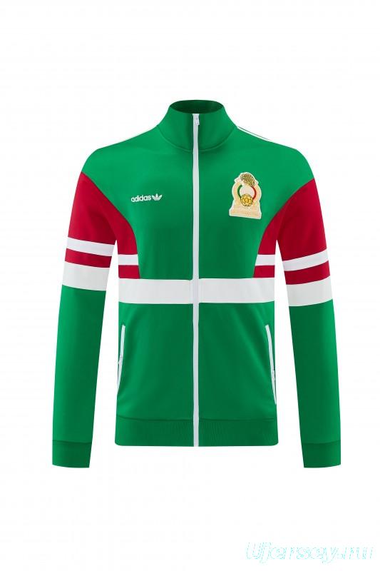 2026/27 Mexico  Green & Red Retro Full Zipper Jacket Tracksuit + Long Pants (Adidas Originals)