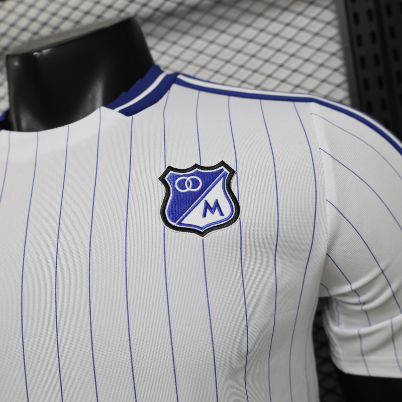 Player Version 26/27 Millonarios FC White & Navy Blue Pinstripe Retro Special Edition Home Jersey