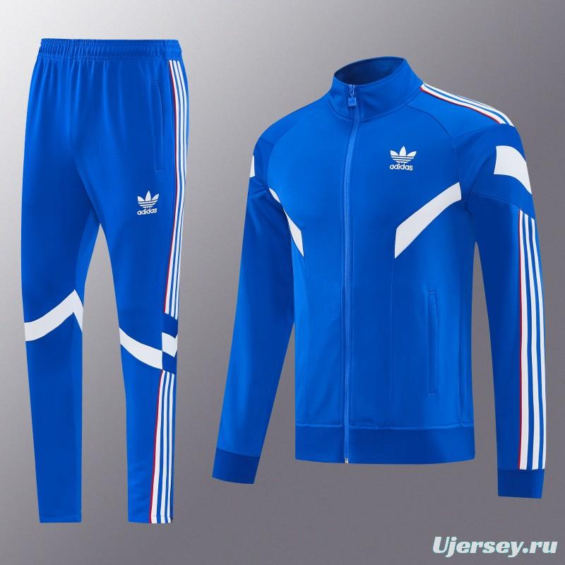2026/27 Adidas Originals Blue Full Zipper Jacket Tracksuit + Long Pants