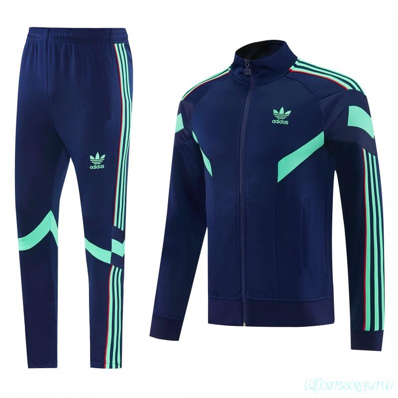 2026/27 Adidas Originals Navy Blue Full Zipper Jacket Tracksuit + Long Pants