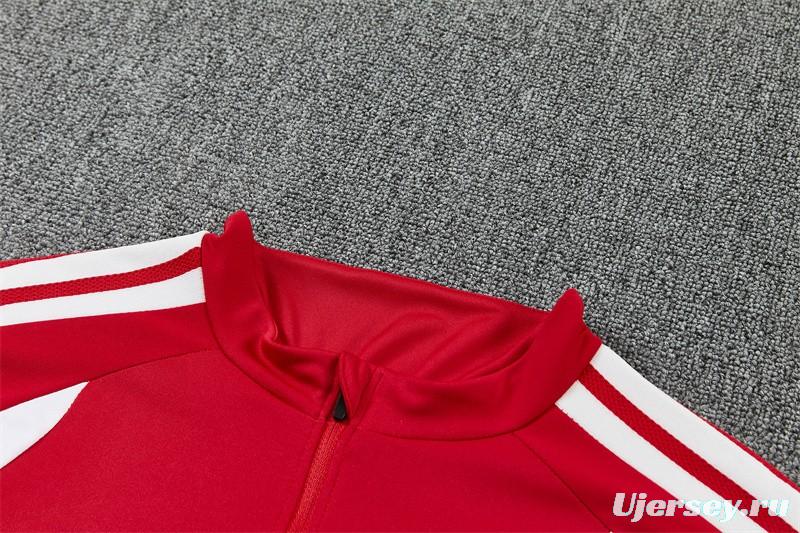 2026 Spain Red Half Zipper Jacket Tracksuit + Long Pants