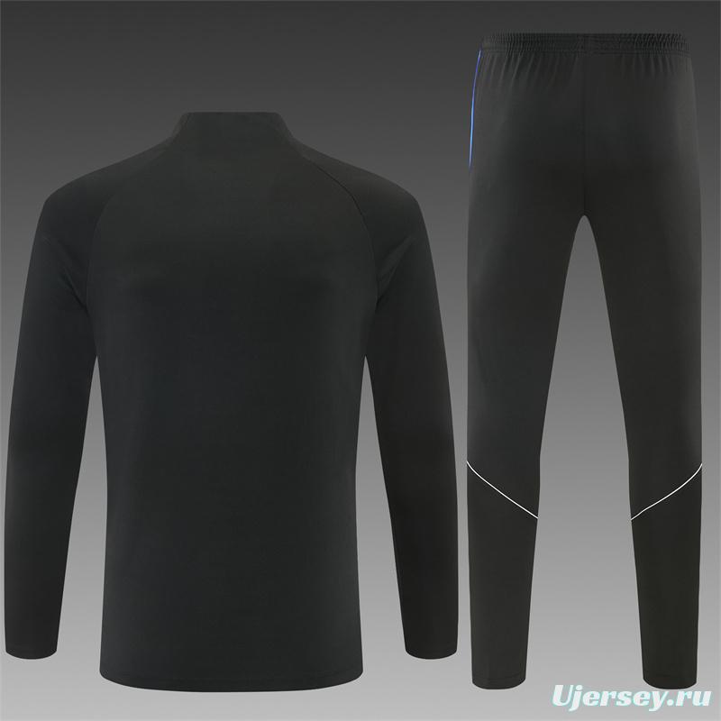 2026 Atletico Madrid Black Half Zipper Jacket Tracksuit + Long Pants