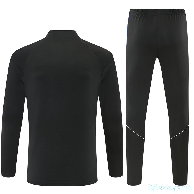2026 Atletico Madrid Black Half Zipper Jacket Tracksuit + Long Pants