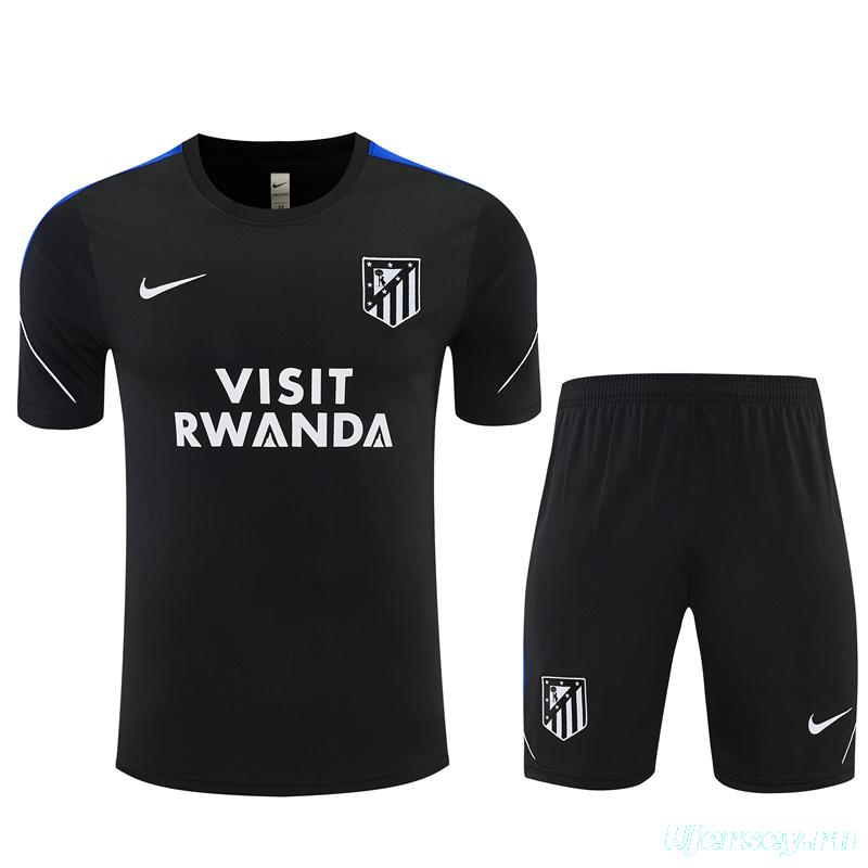 2026 Atletico Madrid Black Short Sleeve+Soccer Shorts