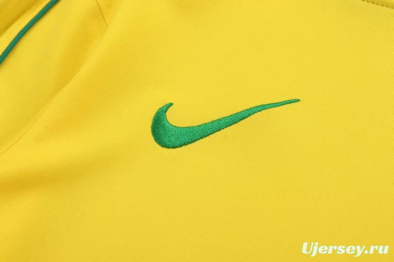 Retro Kids 1998 Brazil Home Long Sleeve Jersey
