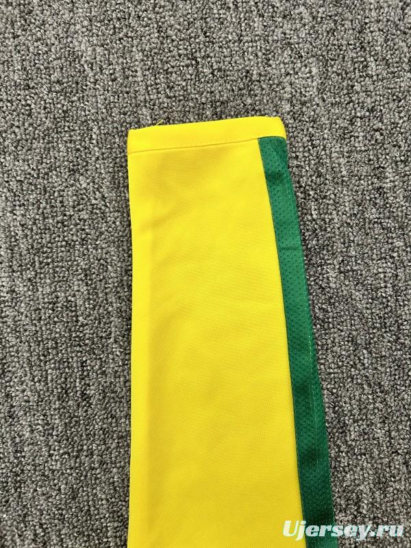 Retro Kids 2002 Brazil Home Long Sleeve Jersey