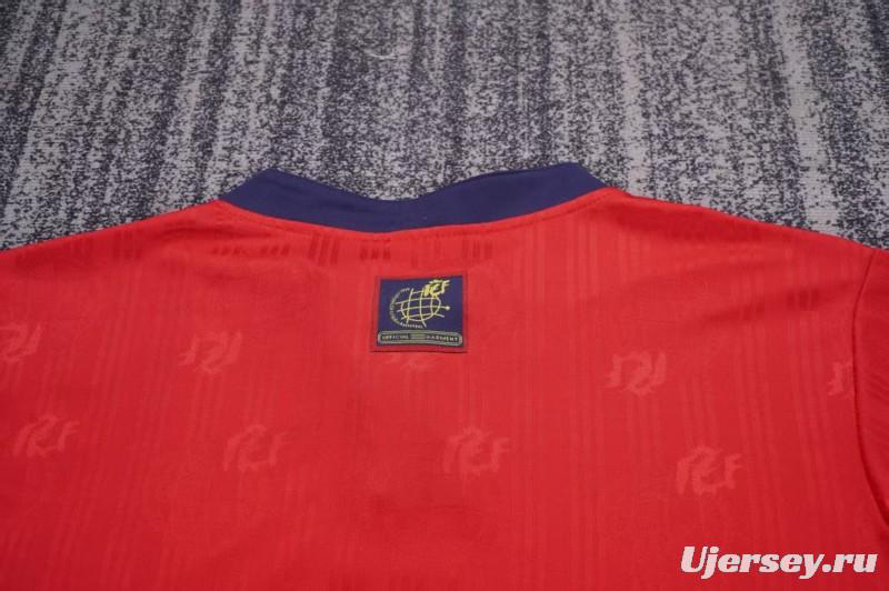 Retro 1996 Kids Spain Red & Navy Diagonal Split Home Jersey