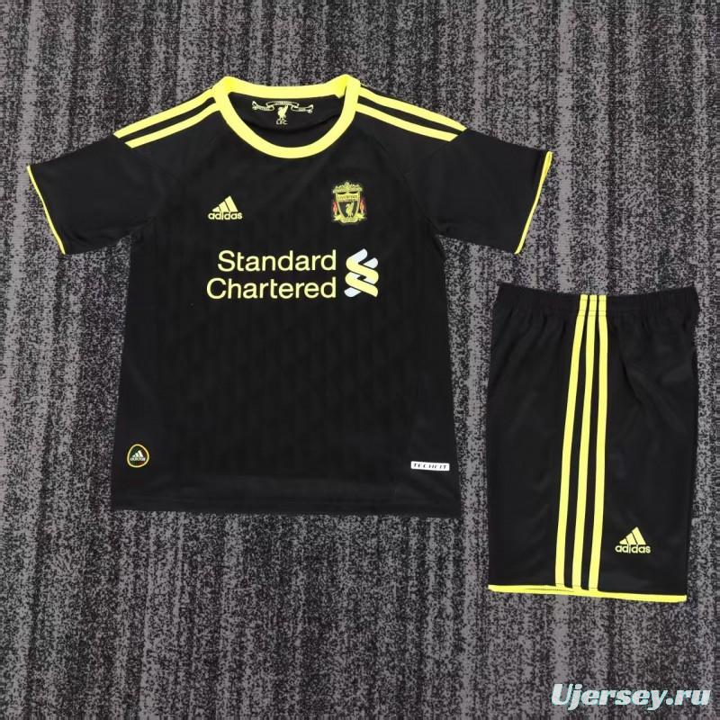 Retro 2010/11 Kids Liverpool Black & Yellow Away Jersey