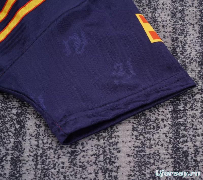 Retro 1996 Kids Spain Red & Navy Diagonal Split Home Jersey