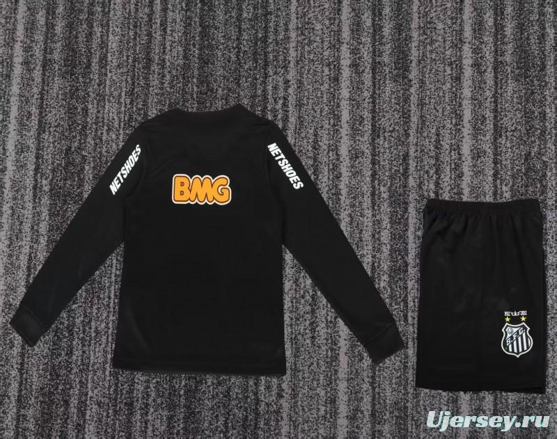 Retro Kids 12/13 Santos FC Black Long Sleeve Jersey