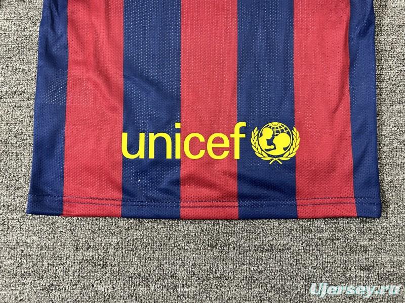 Retro Kids 14/15 Barcelona Home Long Sleeve Jersey