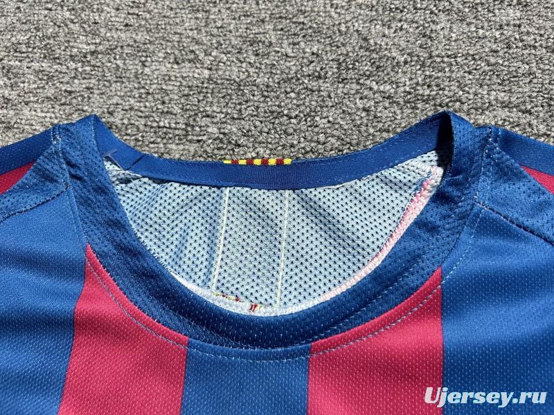 Retro Kids 05/06 Barcelona Home Long Sleeve UCL Jersey