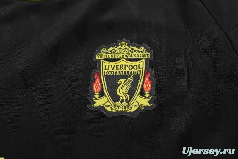 Retro 2010/11 Kids Liverpool Black & Yellow Away Jersey