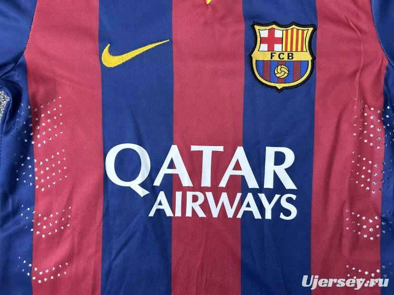 Retro Kids 14/15 Barcelona Home Long Sleeve Jersey