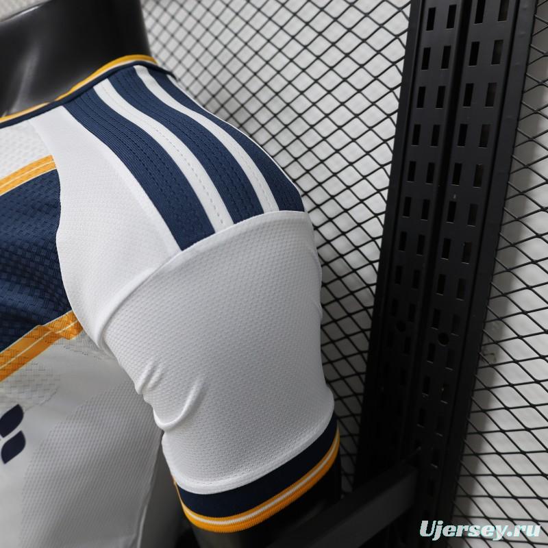 Player Version 2026 LA Galaxy Home White with  Gold Diagonal Sash Jersey