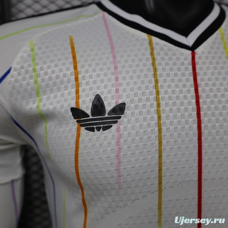 Player Version 2026 Japan Special Edition White with Rainbow  Pinstripe Long Sleeve Jersey