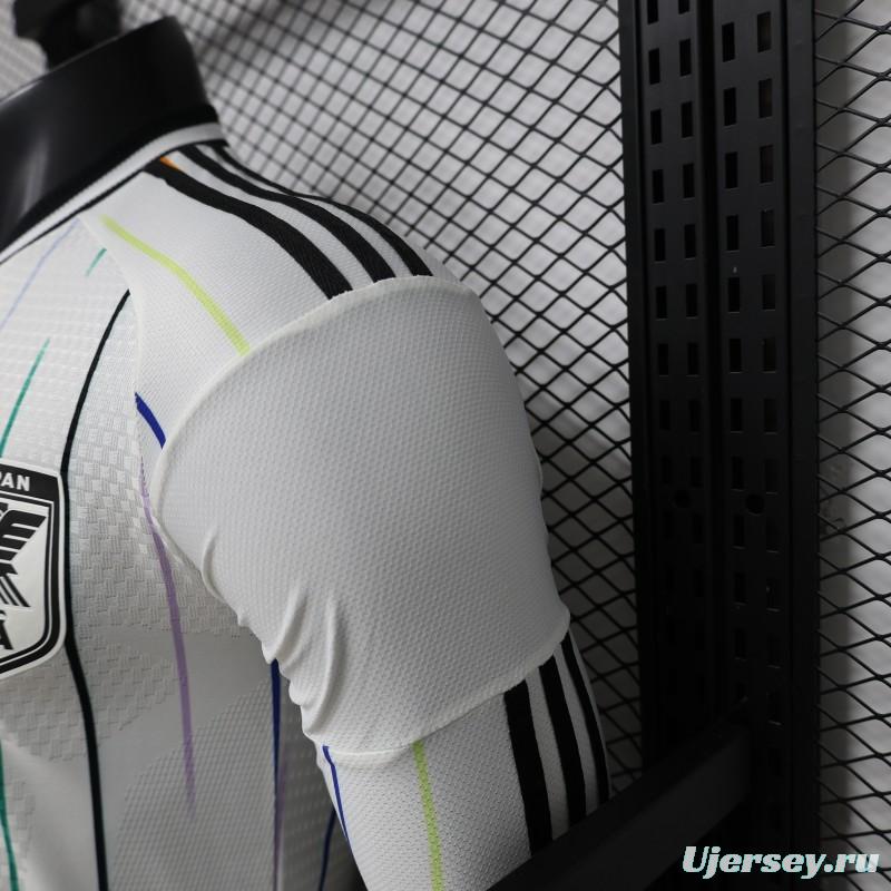 Player Version 2026 Japan Special Edition White with Rainbow  Pinstripe Long Sleeve Jersey