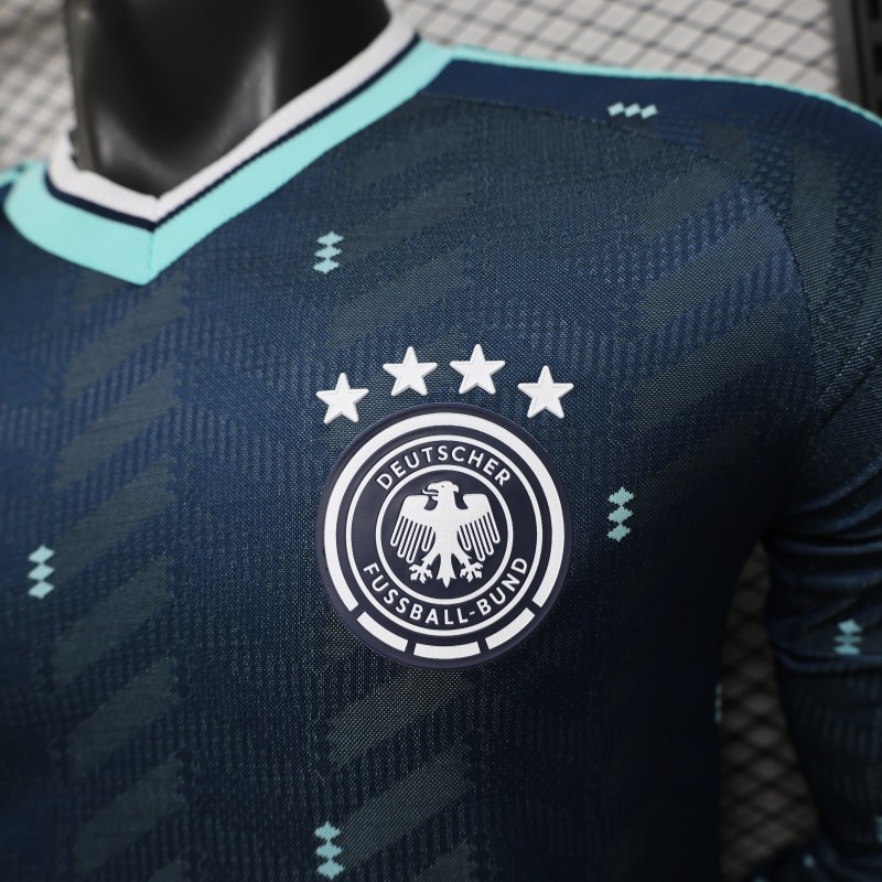 Player Version 2026 Germany Away Navy Blue  Long Sleeve Jersey
