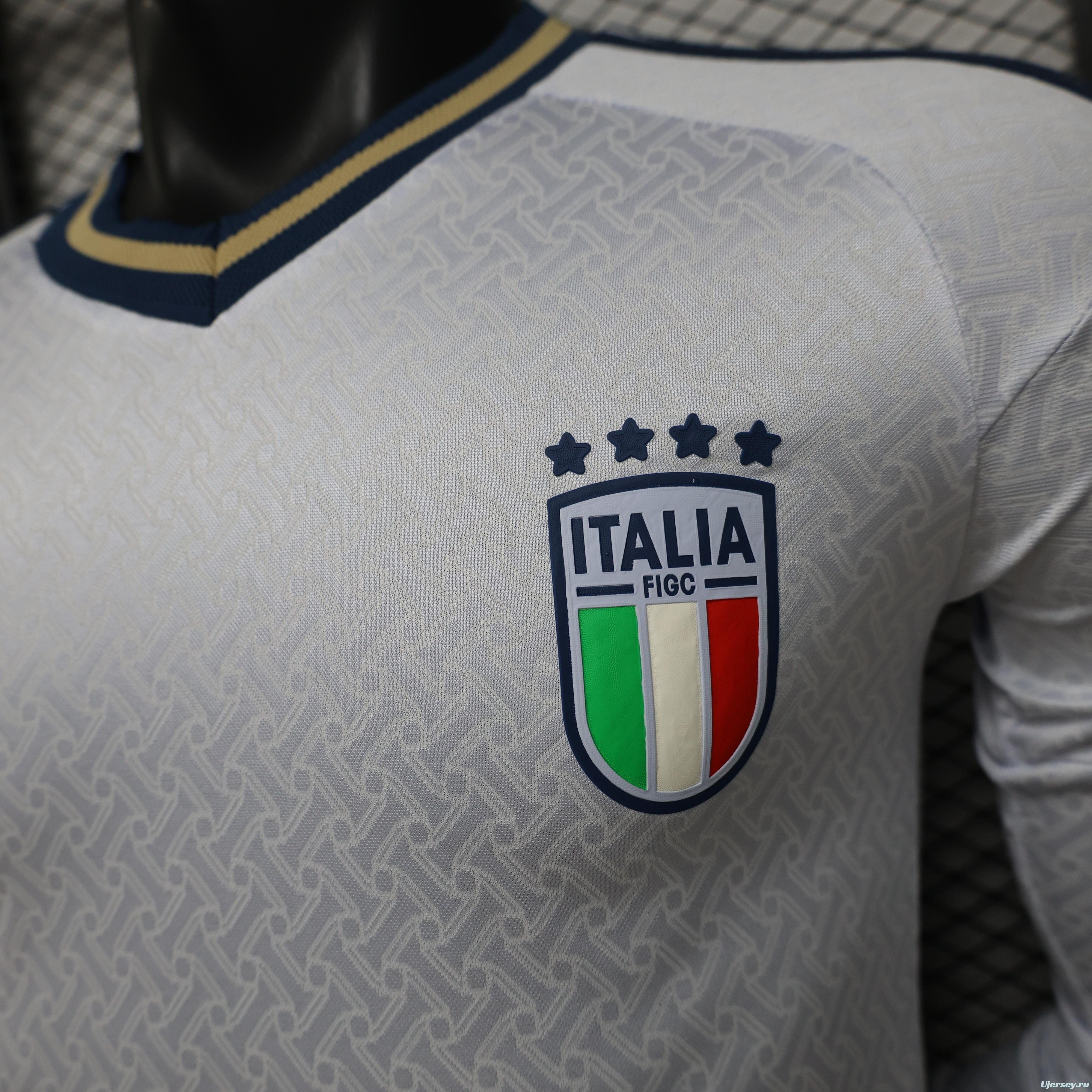 Player Version 2026 Italy Away White  Long Sleeve Jersey