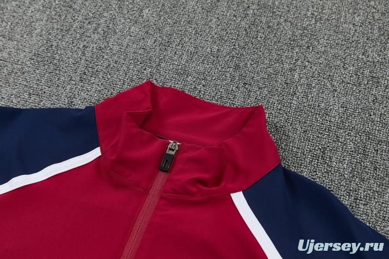 2026 England Red & Navy Blue Full Zipper Jacket Tracksuit + Long Pants