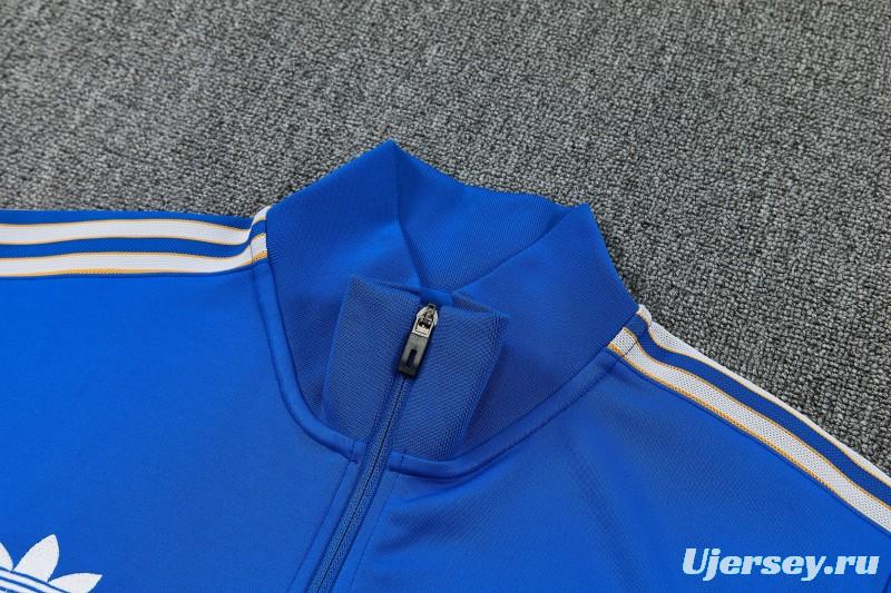 26/27 Real Madrid Blue Full Zipper Jacket Tracksuit + Long Pants