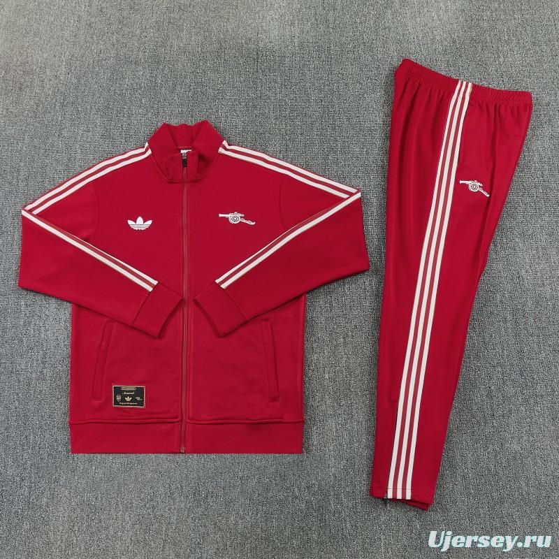 26/27 Arsenal Red Full Zipper Jacket Tracksuit + Long Pants