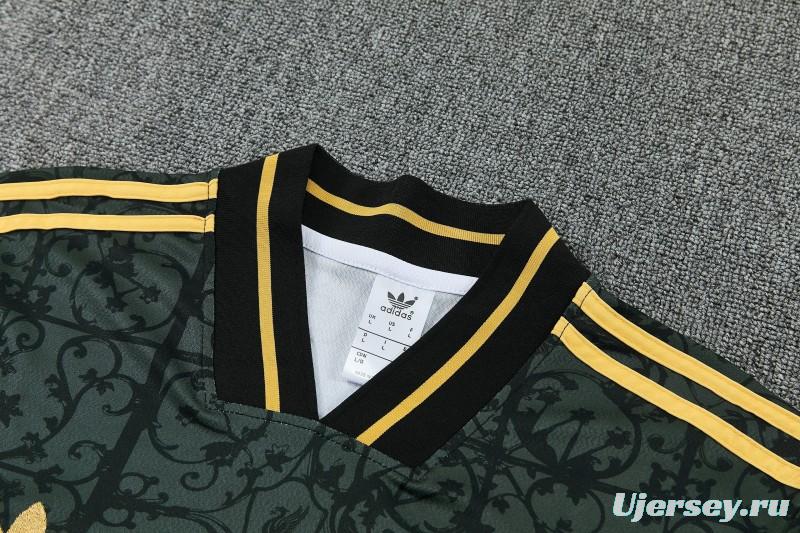 26/27 Liverpool Dark Green  Short Sleeve Tracksuit +  Black Long Pants