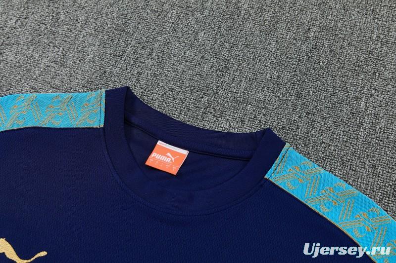 26/27 Olympique de Marseille Navy Blue Short Sleeve Tracksuit + Long Pants